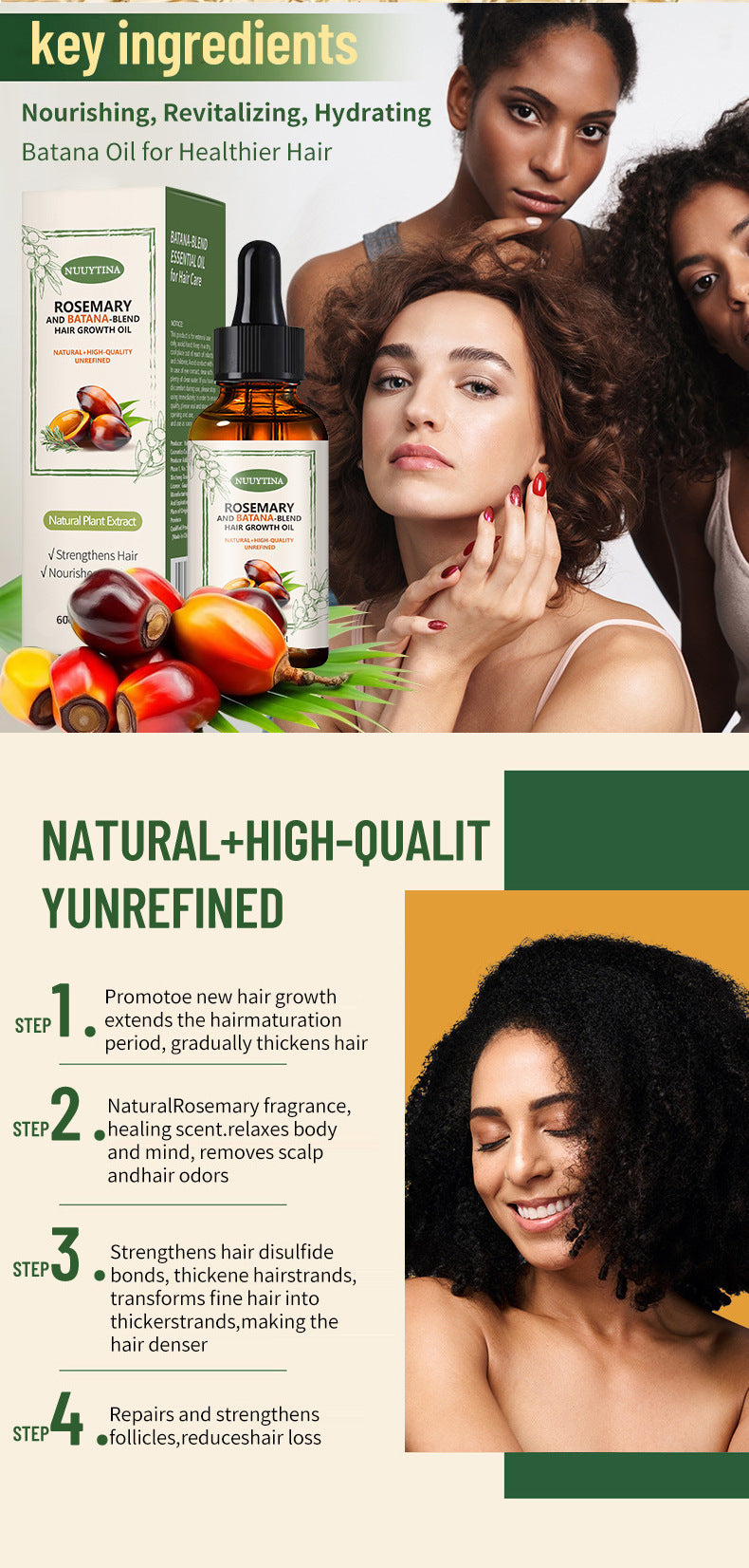 Brown Oil Fruit Soft Nourishing Hair Hair Care Essential Oil