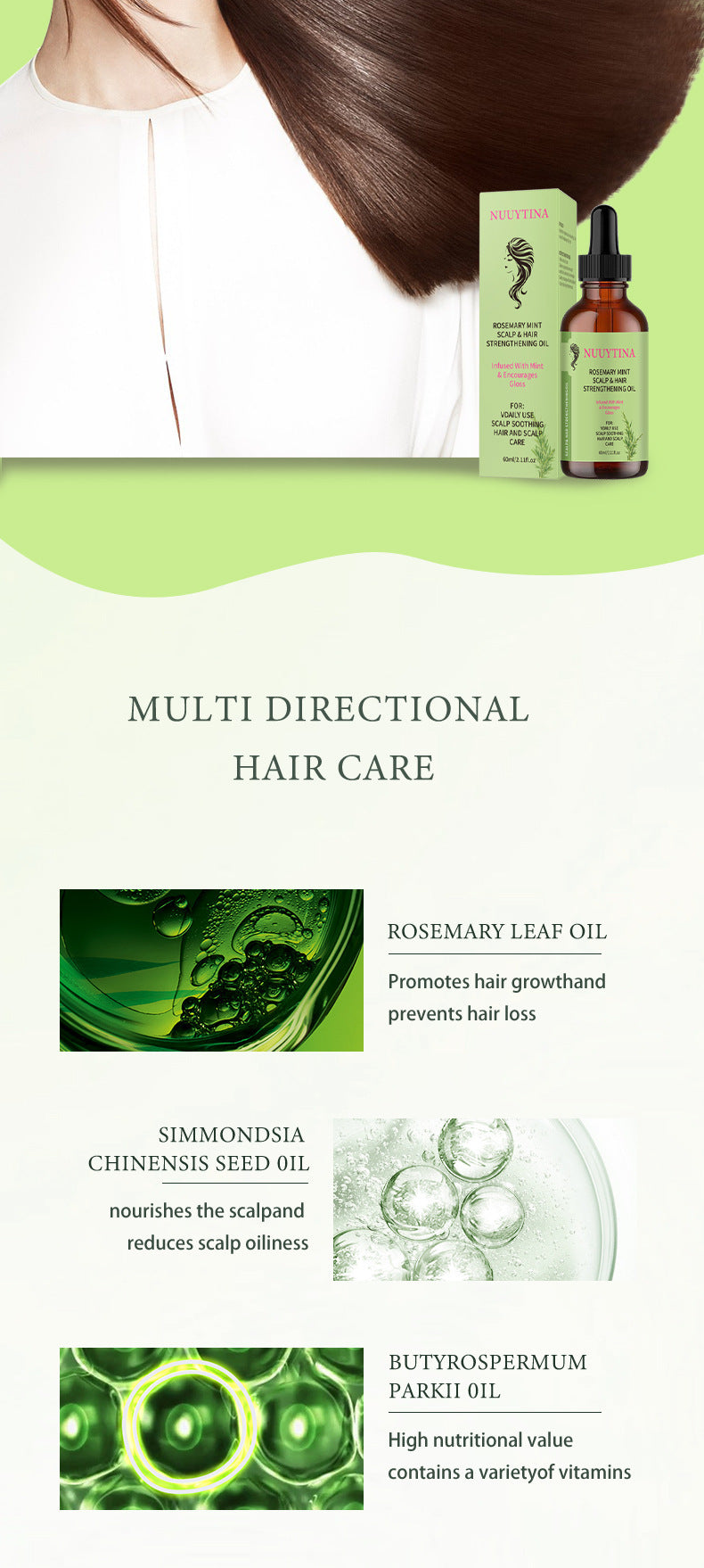 Rosemary Mint Tough Nourishing Hair Care Essential Oil