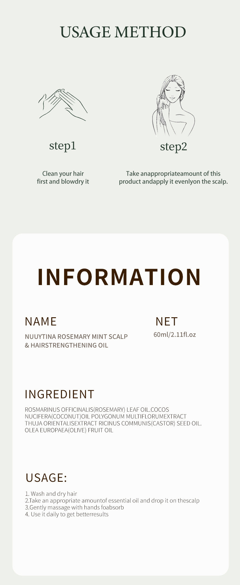 Rosemary Mint Tough Nourishing Hair Care Essential Oil